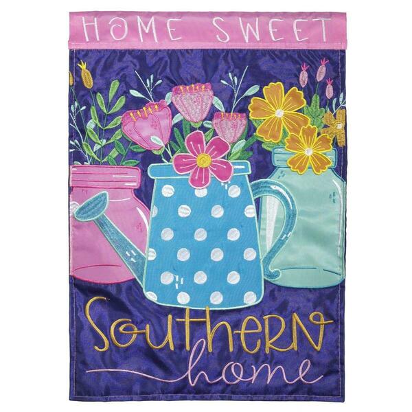 Recinto 29 x 42 in. Double Applique Home Sweet Southern Polyester Garden Flag - Large RE3463340